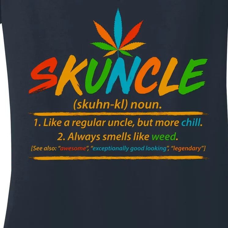 Funny Skuncle Definition Like A Regular Uncle Women's V-Neck T-Shirt