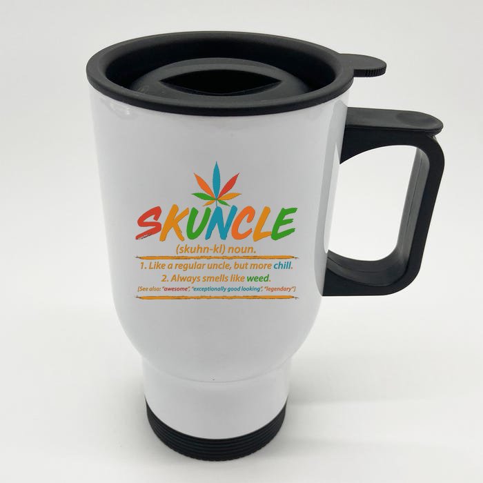 Funny Skuncle Definition Like A Regular Uncle Front & Back Stainless Steel Travel Mug