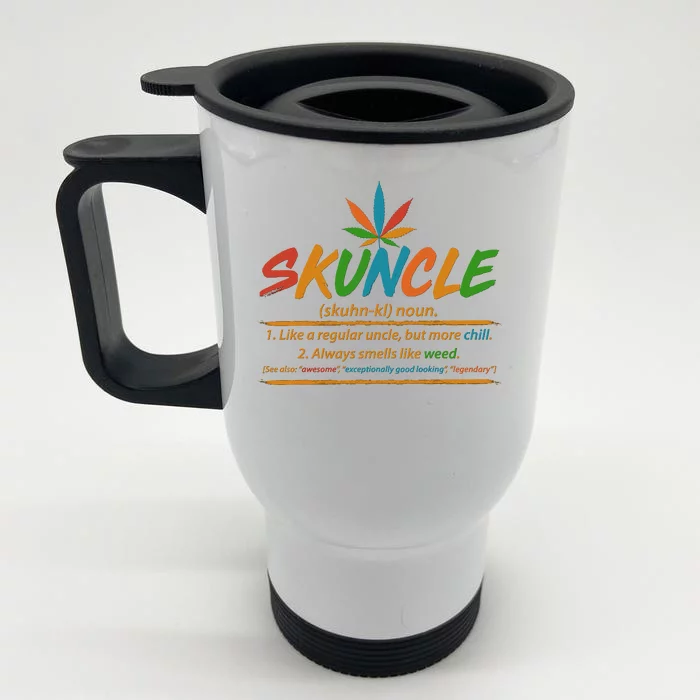 Funny Skuncle Definition Like A Regular Uncle Front & Back Stainless Steel Travel Mug