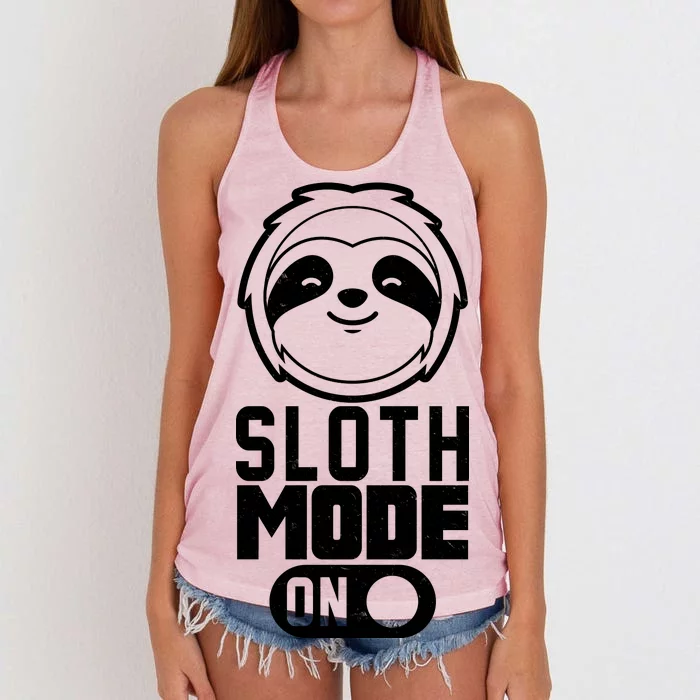 Funny Sloth Mode On Women's Knotted Racerback Tank