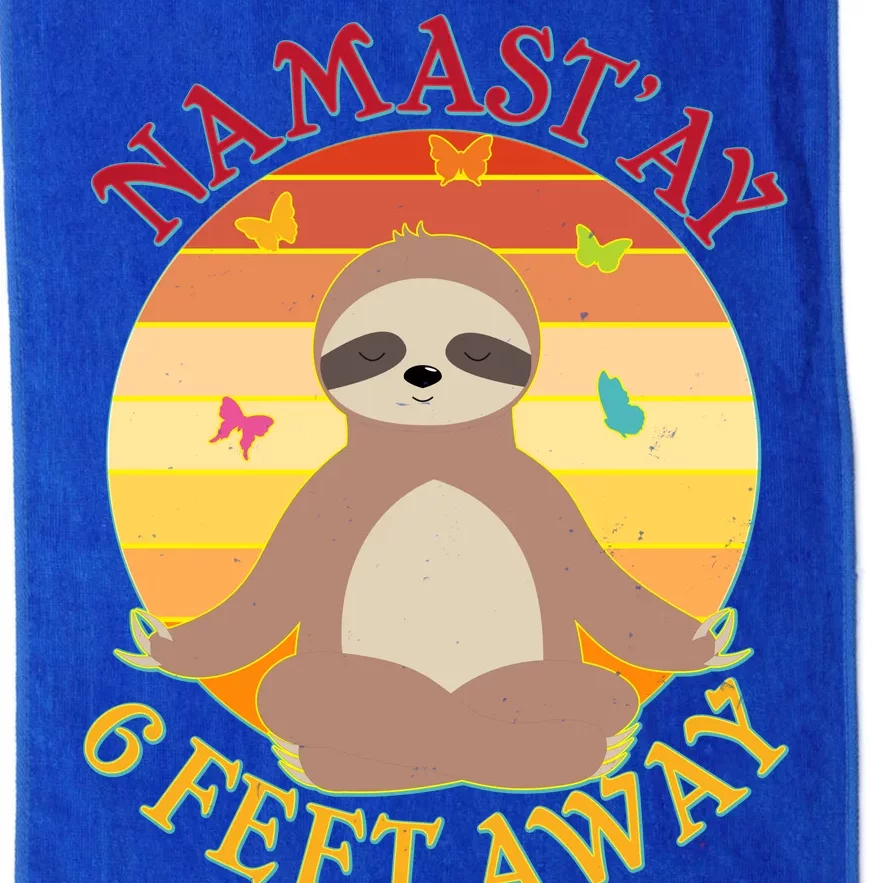 Funny Sloth Namast'ay 6 Feet Away Platinum Collection Golf Towel