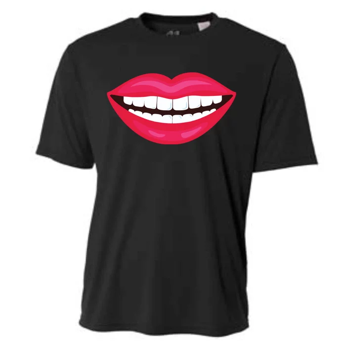 Funny Smile Lips Cooling Performance Crew T-Shirt