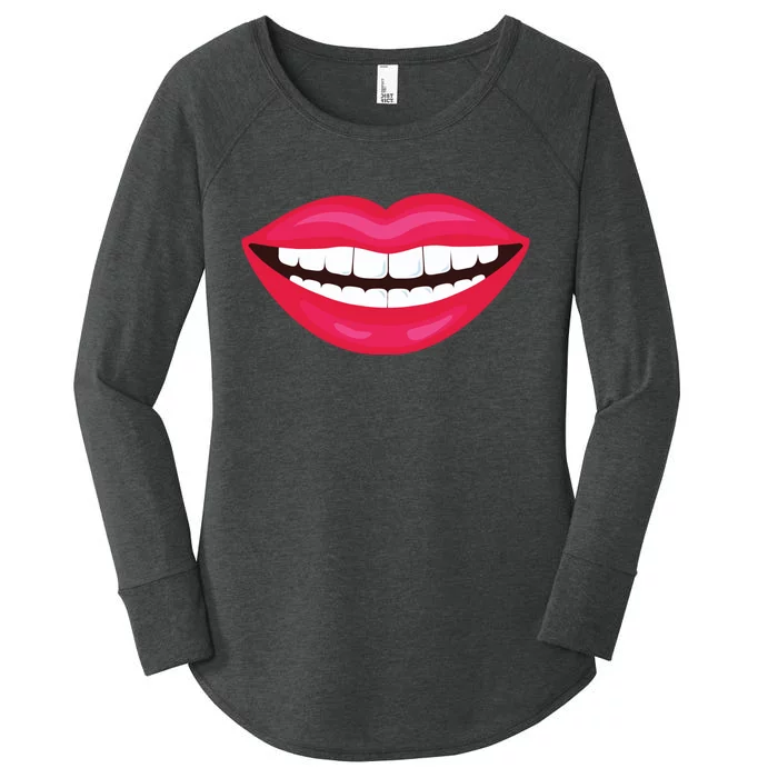 Funny Smile Lips Women's Perfect Tri Tunic Long Sleeve Shirt