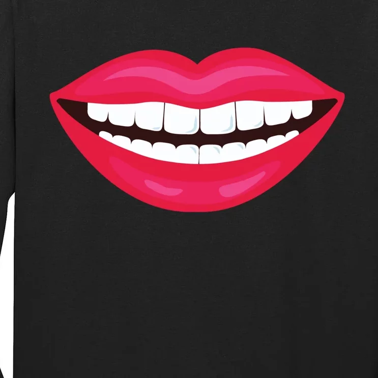 Funny Smile Lips Tall Long Sleeve T-Shirt