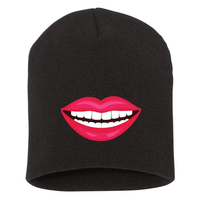 Funny Smile Lips Short Acrylic Beanie