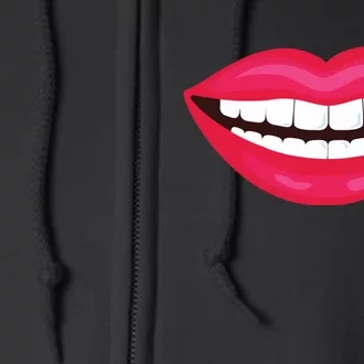 Funny Smile Lips Full Zip Hoodie