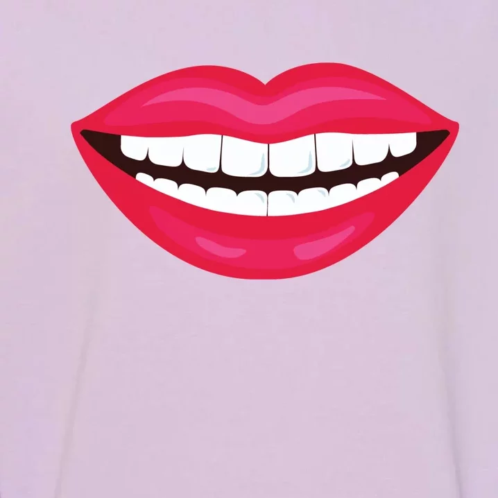 Funny Smile Lips Garment-Dyed Sweatshirt