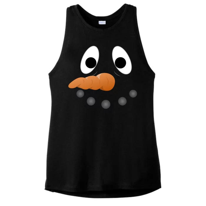 Funny Snowman Face Ladies Tri-Blend Wicking Tank