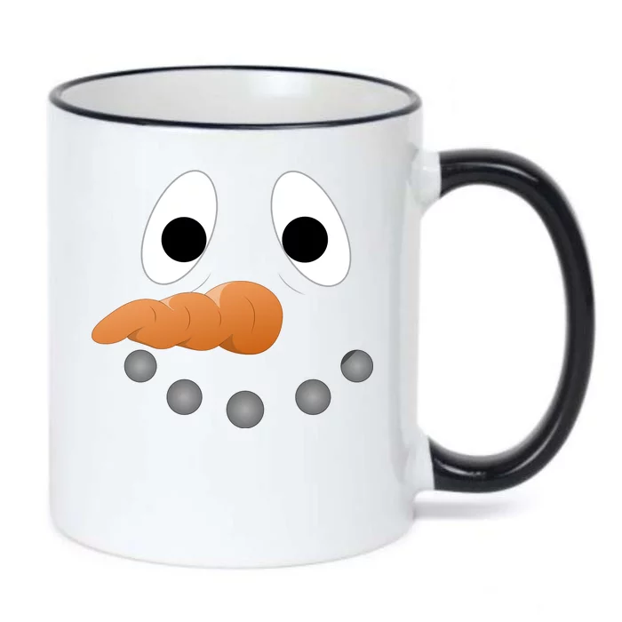 Funny Snowman Face Black Color Changing Mug