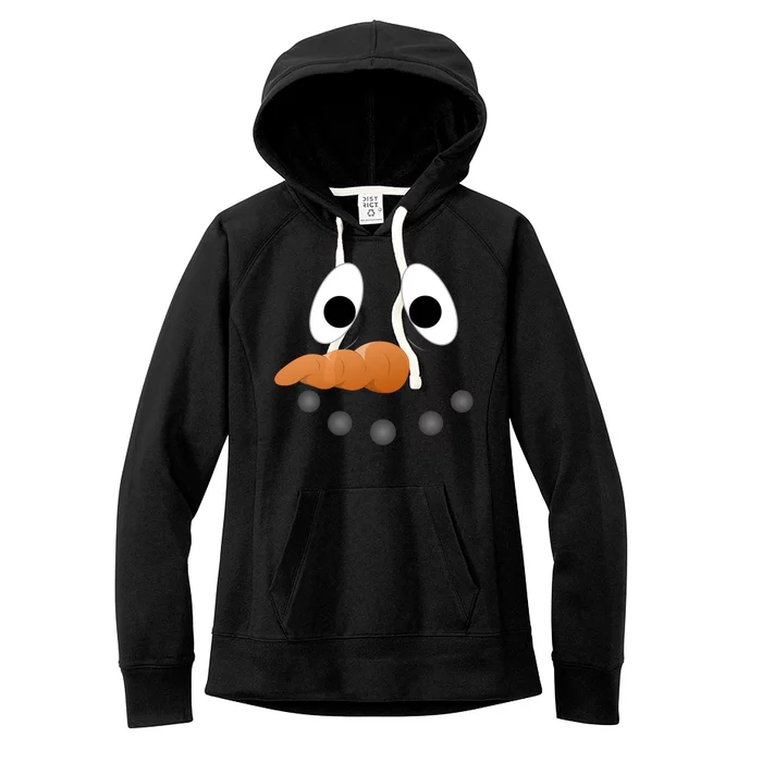 Funny Snowman Face Women's Fleece Hoodie