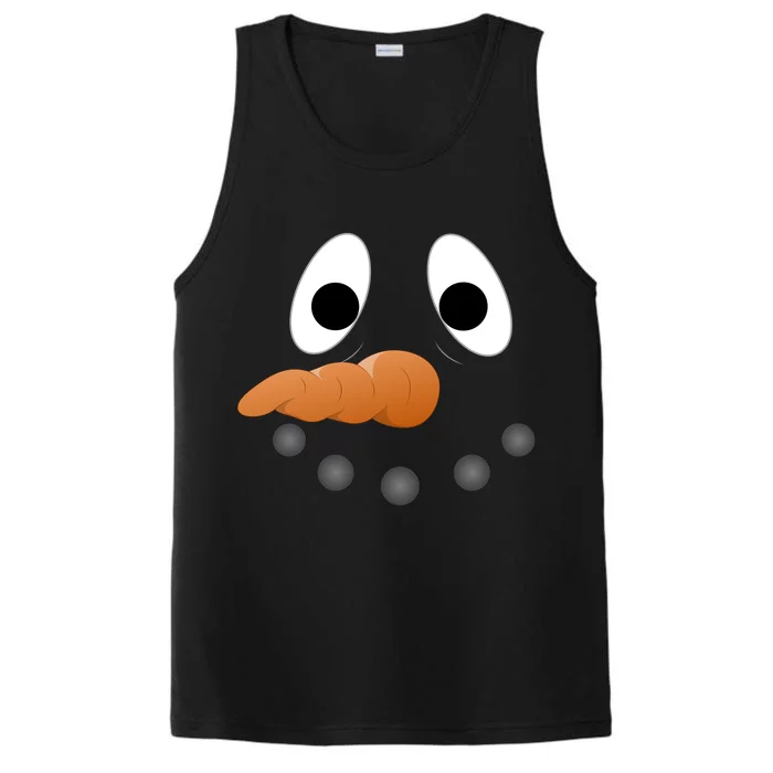 Funny Snowman Face Performance Tank