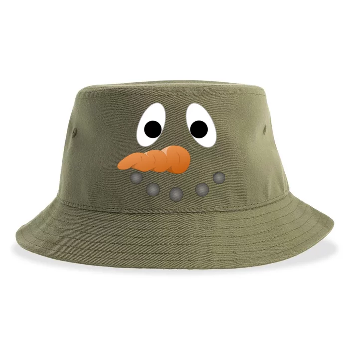 Funny Snowman Face Sustainable Bucket Hat