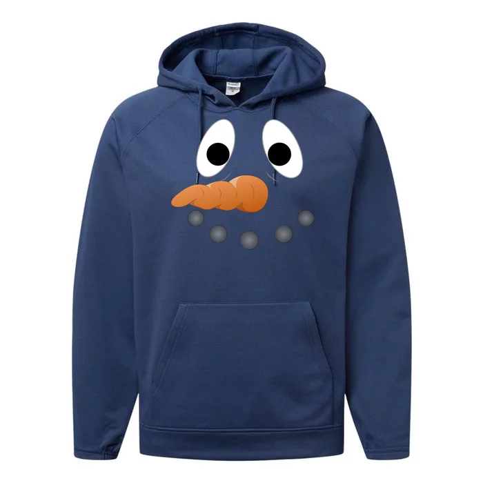 Funny Snowman Face Performance Fleece Hoodie