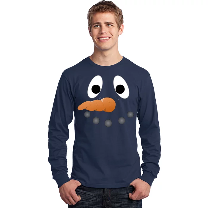 Funny Snowman Face Long Sleeve Shirt