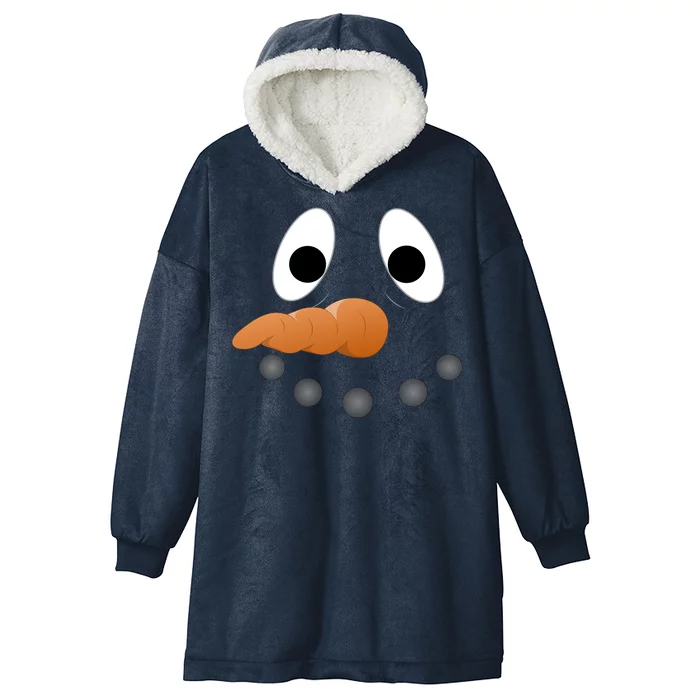 Funny Snowman Face Hooded Wearable Blanket