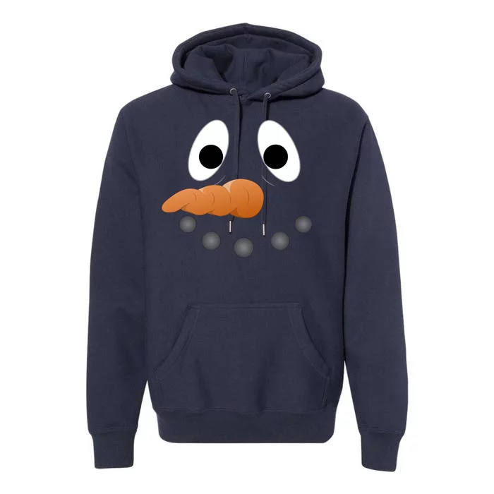 Funny Snowman Face Premium Hoodie