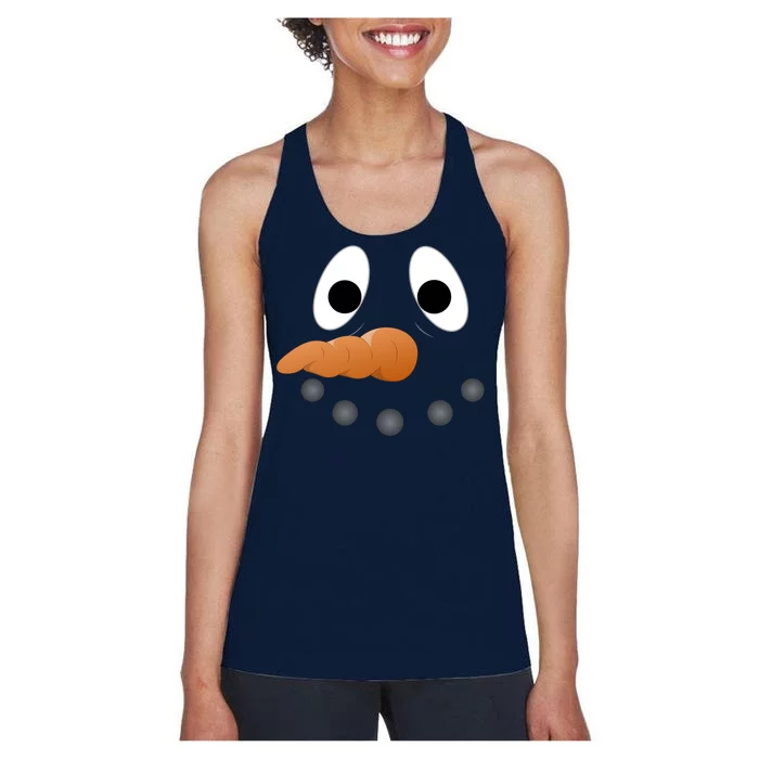 Funny Snowman Face Women's Racerback Tank