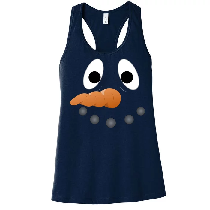 Funny Snowman Face Women's Racerback Tank