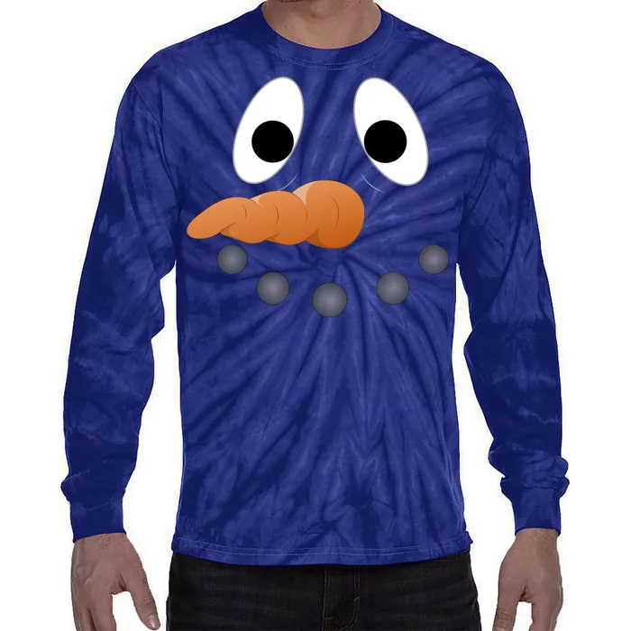 Funny Snowman Face Tie-Dye Long Sleeve Shirt