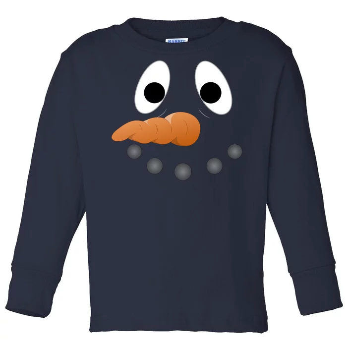 Funny Snowman Face Toddler Long Sleeve Shirt