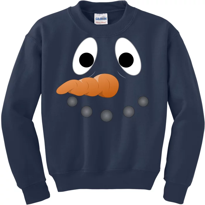 Funny Snowman Face Kids Sweatshirt