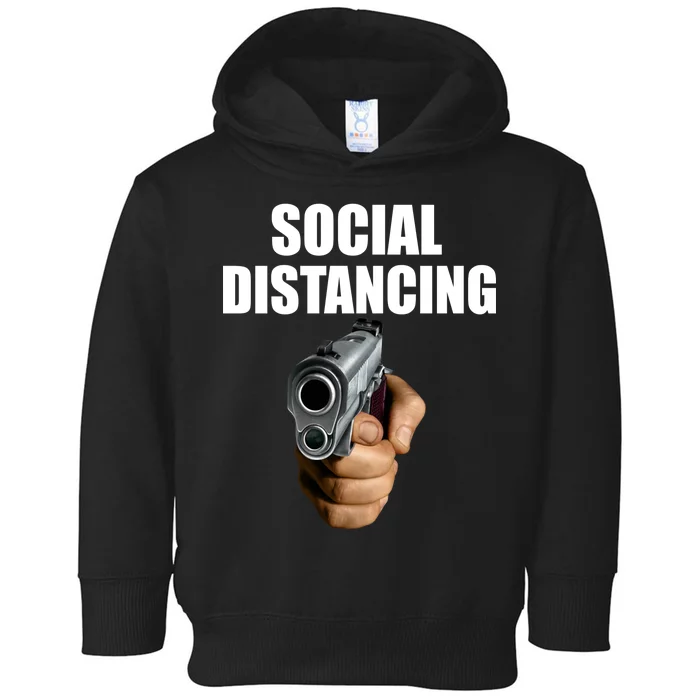 Funny Social Distancing Gun Toddler Hoodie