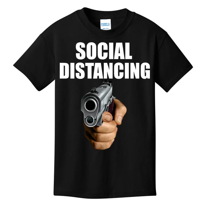 Funny Social Distancing Gun Kids T-Shirt