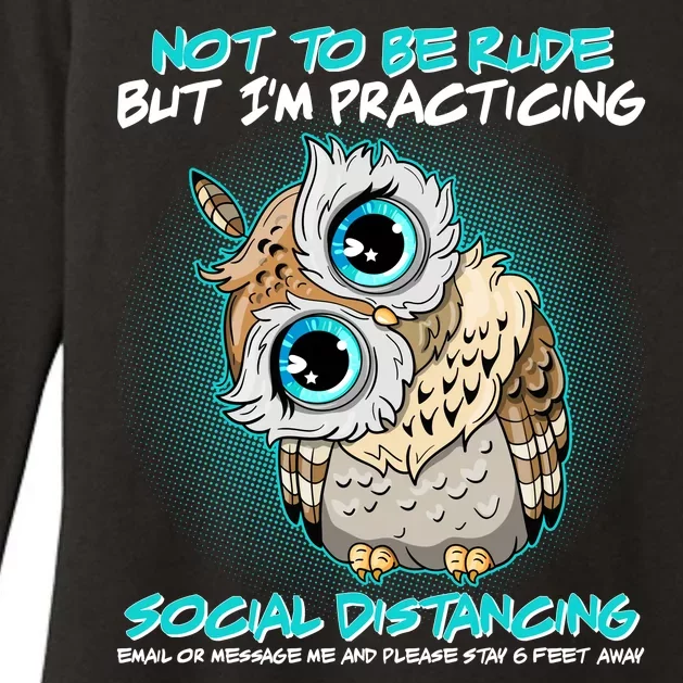 Funny Social Distancing Owl Meme Womens CVC Long Sleeve Shirt