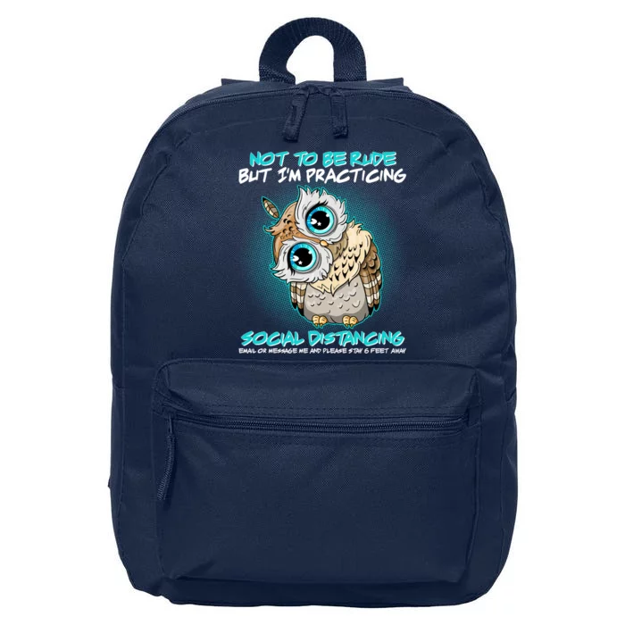 Funny Social Distancing Owl Meme 16 in Basic Backpack