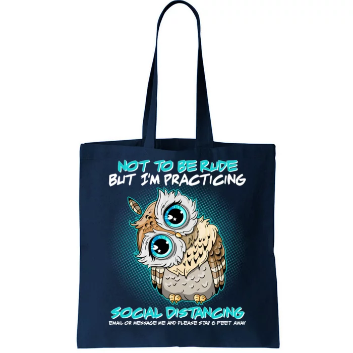 Funny Social Distancing Owl Meme Tote Bag