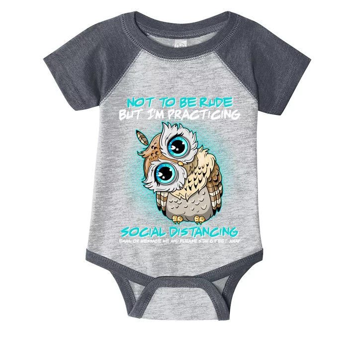 Funny Social Distancing Owl Meme Infant Baby Jersey Bodysuit