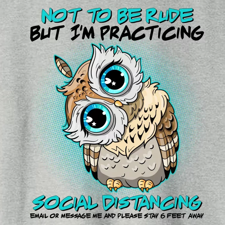 Funny Social Distancing Owl Meme Women's Crop Top Tee