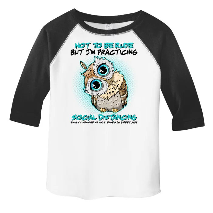 Funny Social Distancing Owl Meme Toddler Fine Jersey T-Shirt