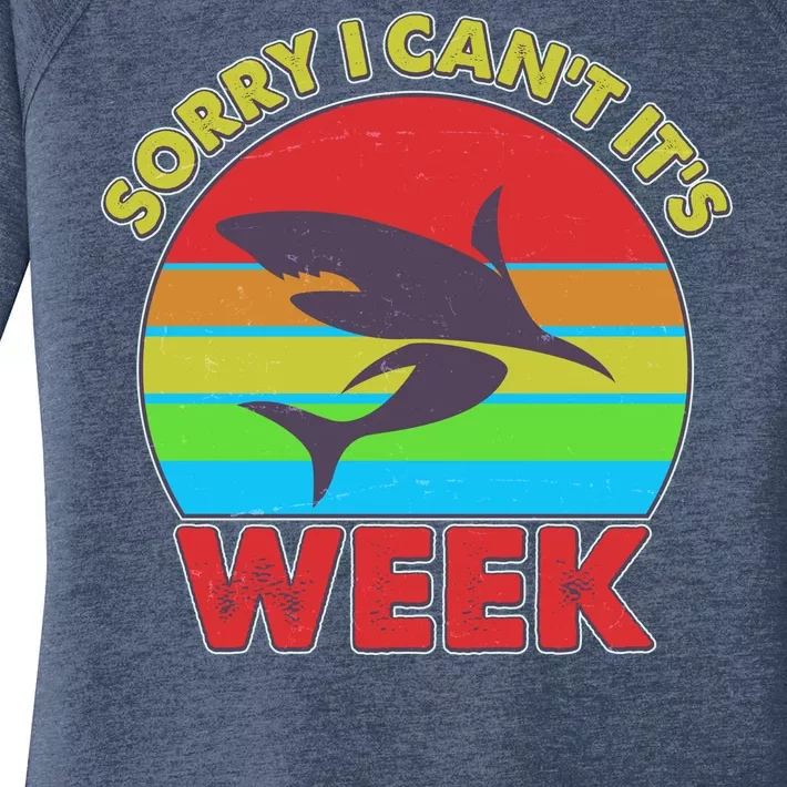 Funny Sorry I Can't It's Shark Week Women's Perfect Tri Tunic Long Sleeve Shirt