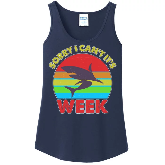 Funny Sorry I Can't It's Shark Week Ladies Essential Tank