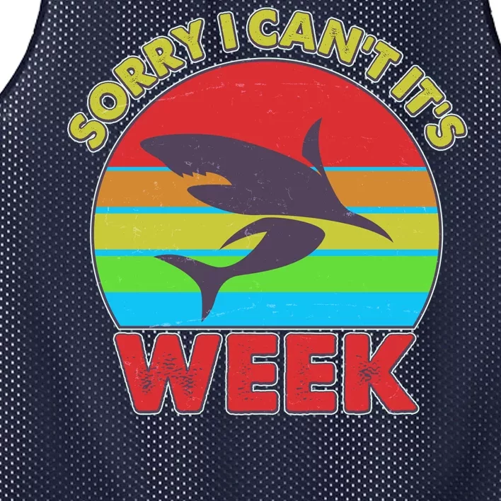 Funny Sorry I Can't It's Shark Week Mesh Reversible Basketball Jersey Tank