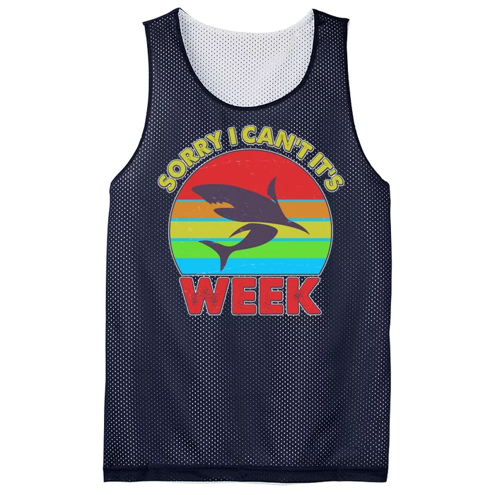 Funny Sorry I Can't It's Shark Week Mesh Reversible Basketball Jersey Tank