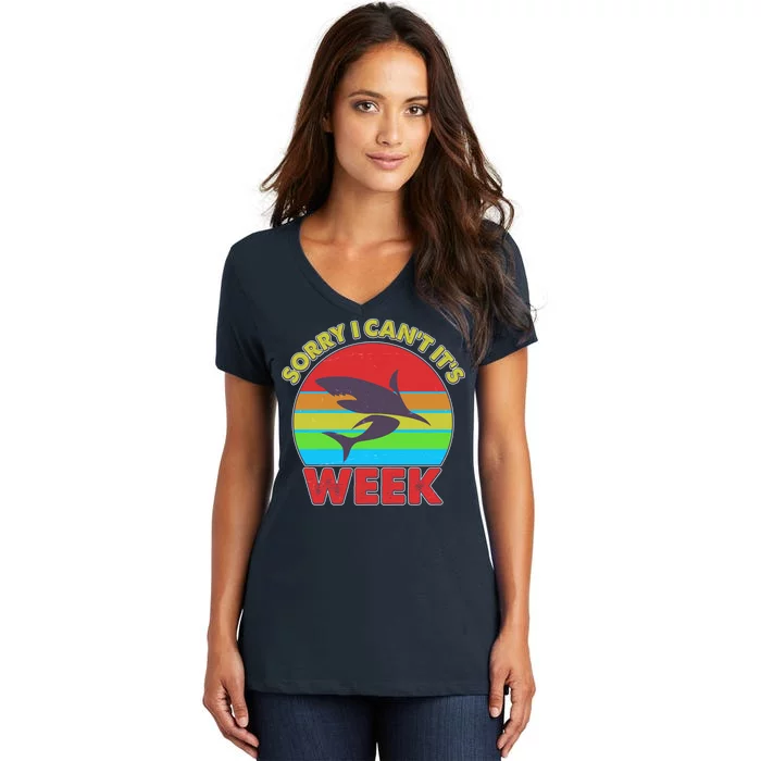 Funny Sorry I Can't It's Shark Week Women's V-Neck T-Shirt