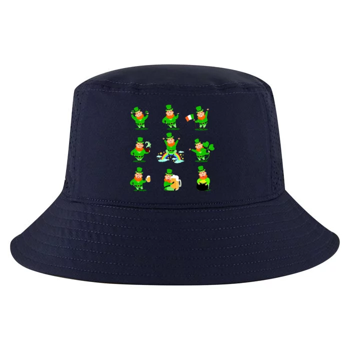 Funny St. Patrick's Day Shamrock Beer Leprechaun Emojis Cool Comfort Performance Bucket Hat