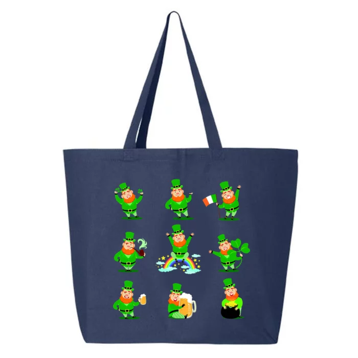 Funny St. Patrick's Day Shamrock Beer Leprechaun Emojis 25L Jumbo Tote