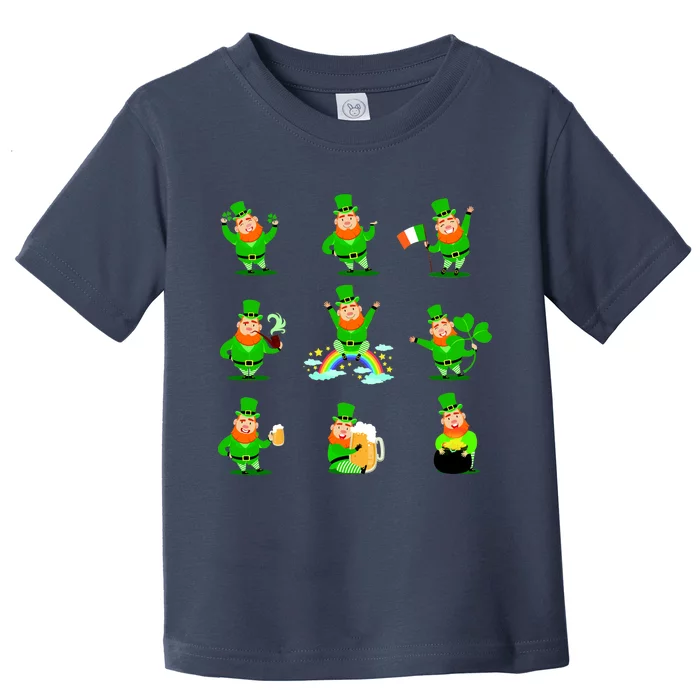 Funny St. Patrick's Day Shamrock Beer Leprechaun Emojis Toddler T-Shirt