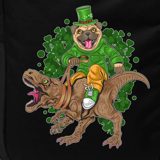 Funny St Patrick Pug On T-Rex Impact Tech Backpack