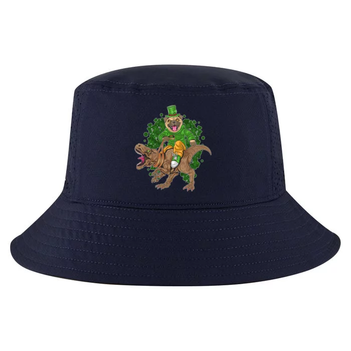 Funny St Patrick Pug On T-Rex Cool Comfort Performance Bucket Hat