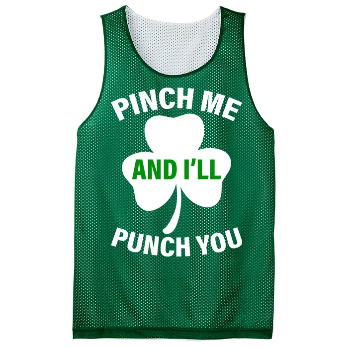 Funny St Patricks Day - Pinch Me I'll Punch You Mesh Reversible Basketball Jersey Tank