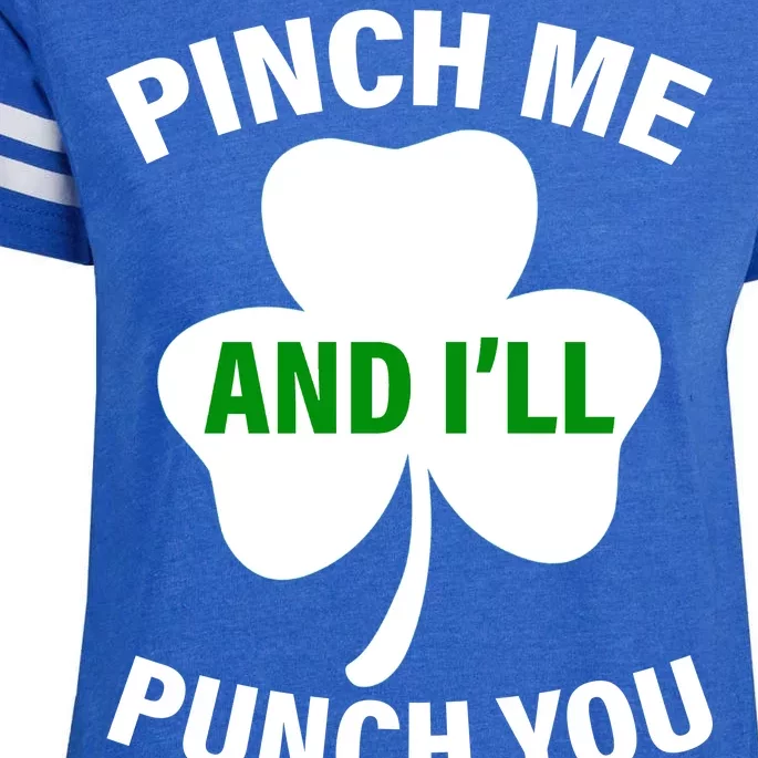 Funny St Patricks Day - Pinch Me I'll Punch You Enza Ladies Jersey Football T-Shirt