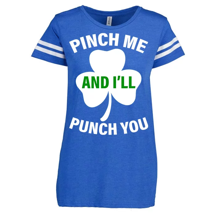 Funny St Patricks Day - Pinch Me I'll Punch You Enza Ladies Jersey Football T-Shirt