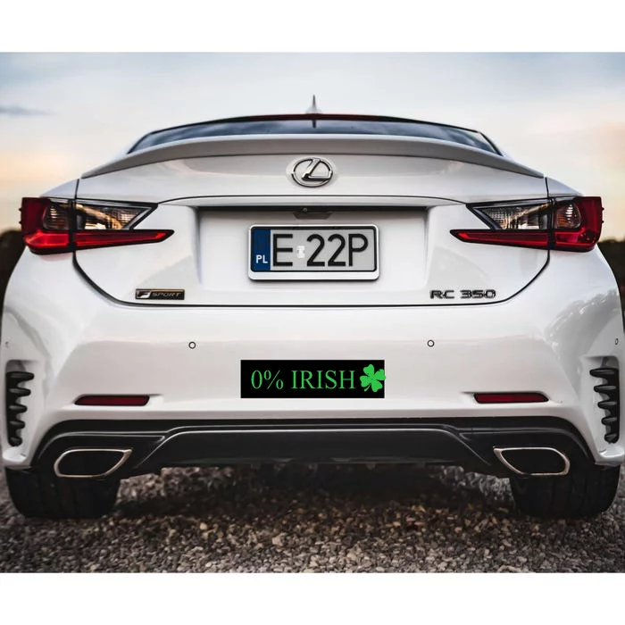 Funny St Patrick's Day 0 Percent Zero Percent Irish Bumper Sticker