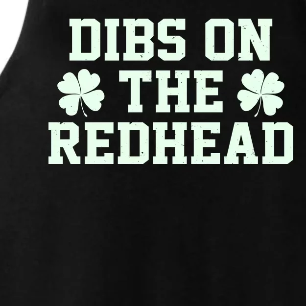 Funny St Patrick's Day Dibs On The Redhead Ladies Tri-Blend Wicking Tank