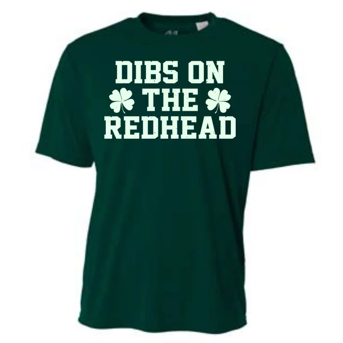 Funny St Patrick's Day Dibs On The Redhead Cooling Performance Crew T-Shirt