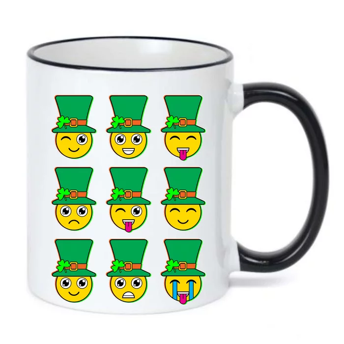 Funny St Patrick's Day Irish Emojis Black Color Changing Mug